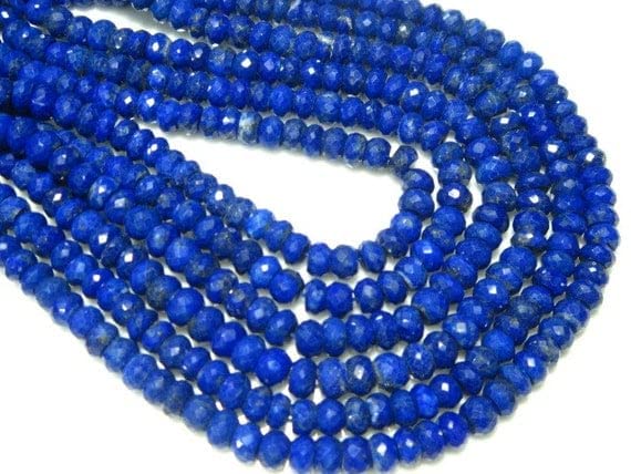 Rondelles de lapis-lazuli facettées 5mm sur fil de 8,50 pouces par LKBEADS