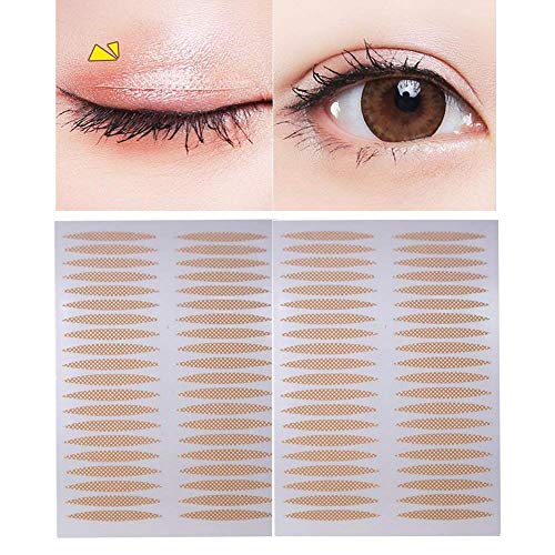 500 Pairs(1000PCS) 24mm x 3mm Nude Portable Breathable Naturally Lace Style Invisible Single Sided Double Eyelid Tape Self-Adhesive Eyelid Stickers Instant Eye Lift Strips