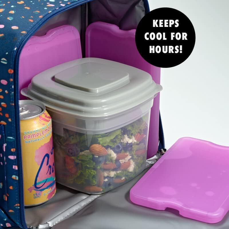 Cool Coolers by Fit & Fresh 4 Pack XL Slim Ice Packs, Quick Freeze Space Saving Reusable Ice Packs for Lunch Boxes or Coolers, Purple - Image 5