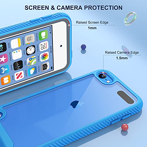 Ulak Case Compatible With Ipod Touch 7Th/6Th/5Th Generation With 2Pcs Hd Screen Protector, Shockproof Tpu Bumper 2 In 1 Rugged Back Cover For Ipod Touch 7 6 5, Clear #TOP2