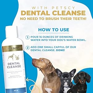 Petscy dental cleanse all natural cat dog tartar remover for teeth cat dog water additive for dental care suitable for all ages breeds sizes 8 oz  urban country home decor