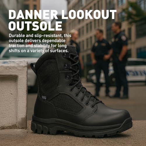 Image of Danner mens Lookout Side-zip 8 inch BlackMilitary & Tactical Boot