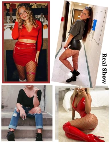 Image of Avidlove Fishnet Stockings for Women Footless High Waist Fishnets Tight | Thigh High Stockings, Open Toe, High Stretch, Comfortable, Gothic Costume, Rave Outfits, for Cosplay, Halloween