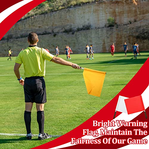 Wettarn 8Pcs Sports Referee Flag Stainless Steel Hand Signal Flag Sponge Handle Racing Flags Playing Field Corner Flags Color Guard Flag And Pole Set For Soccer Volleyball Football (Vivid Color) #TOP1