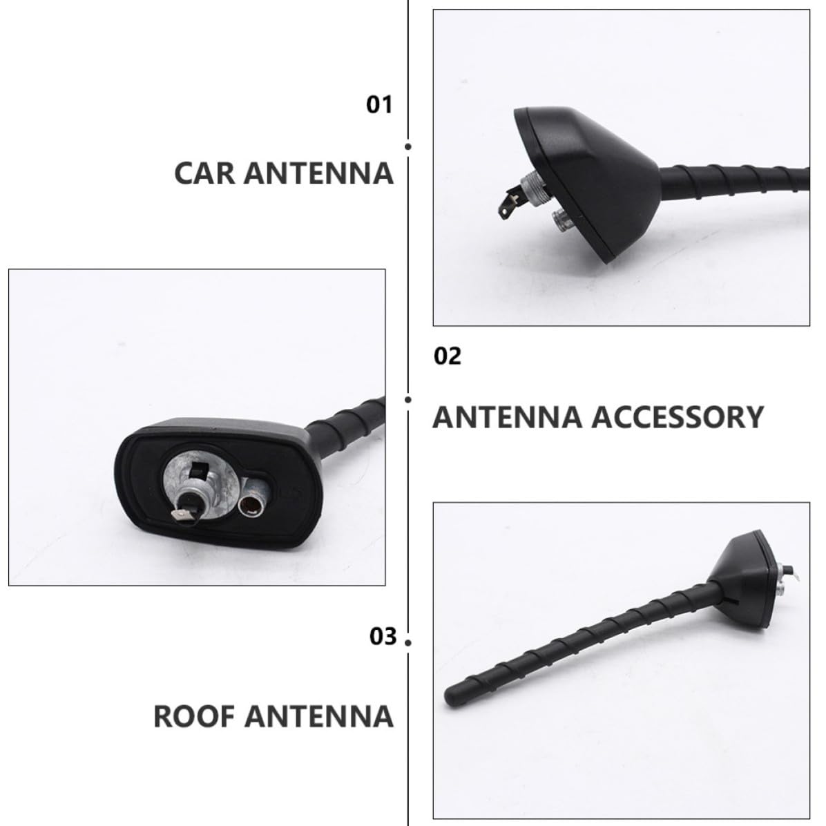 Antena de Techo de Coche Negra, ABS y Aluminio, Compacta