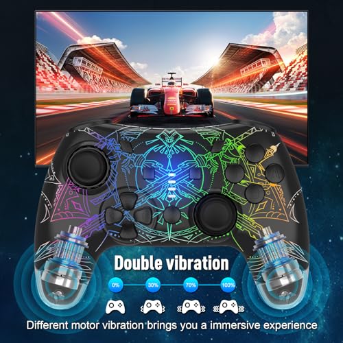 DYONDER Switch Controller for Switch/Switch Lite/OLED, Wireless Switch Pro Controller for Switch 2 (No Wake-Up Function), Wireless Gamepad for PC/iOS/Android with RGB/Programmable/Motion Control/Vibration/Turbo(Black) by DYONDER - Used condition - Image 4