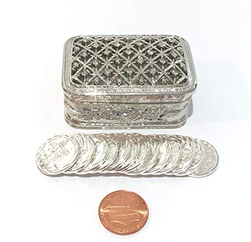 Rectangular Silver Rhinestones Wedding Arras Box & Unity Coins Arras De Boda #TOP1