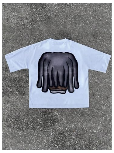 Men's Cartoon Graphic Tee Shirts Y2K Short Sleeve Crew Neck Summer T-Shirt2