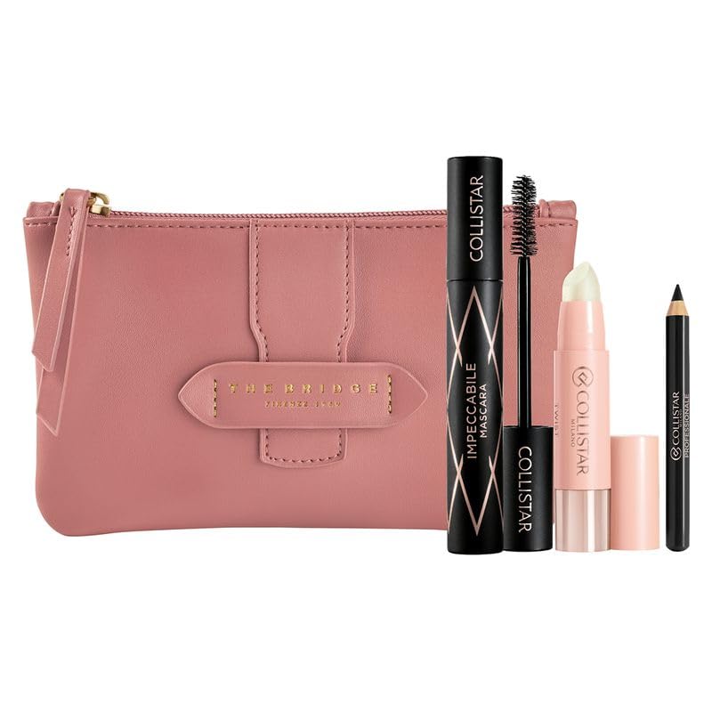 Collistar Set Regalo Impeccabile, Mascara con Twist Balmy Gloss, Mini Matita Occhi e Pochette, Kit Cosmetico Trucco