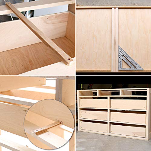 2 PCS Wax Coated 18 Inches Wood Drawer Slide, Classic Traditional Wood Center Guide Track - Image 7