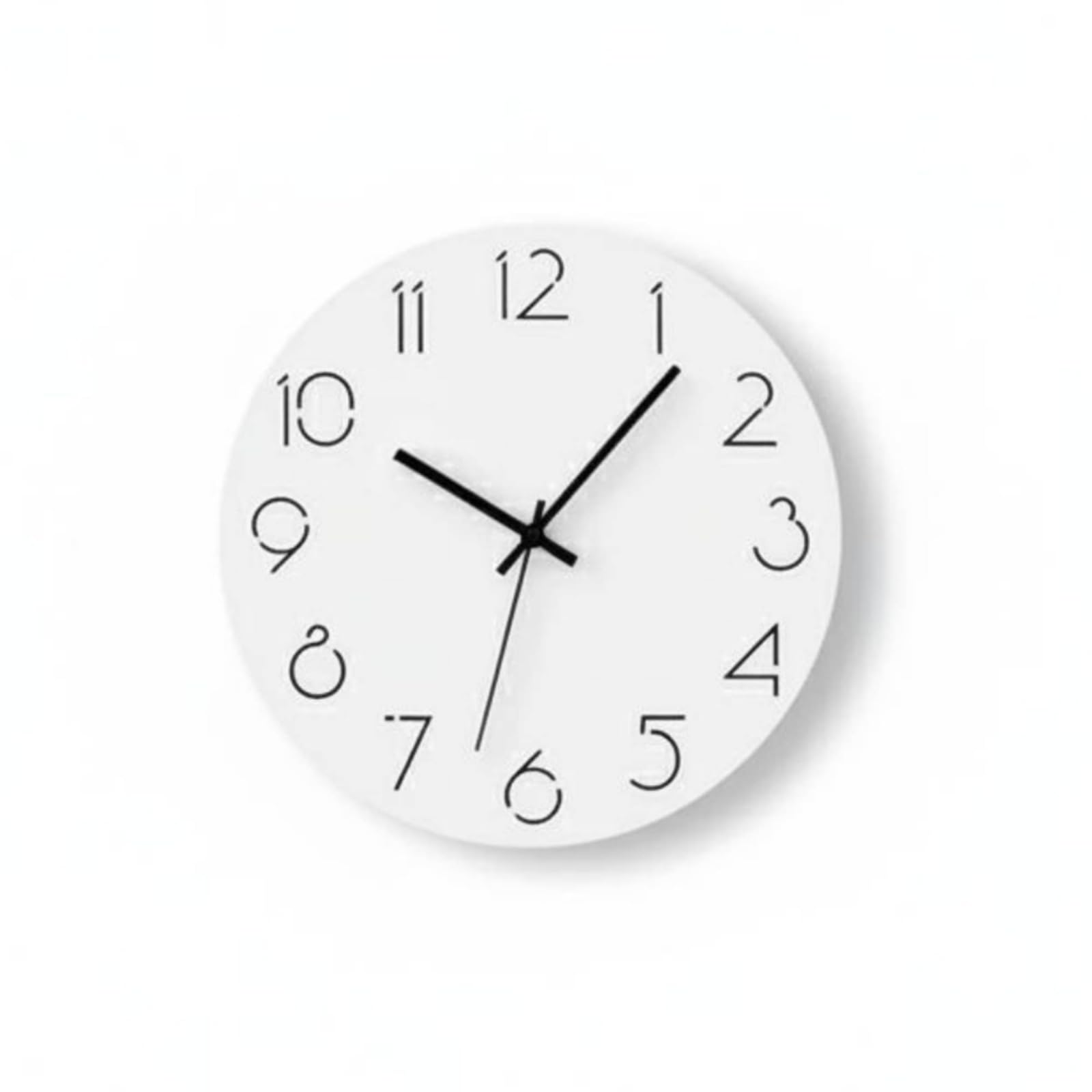 Horloge Murale Moderne Silencieuse Créative Blanche de 15 Pouces avec Aiguilles Noires