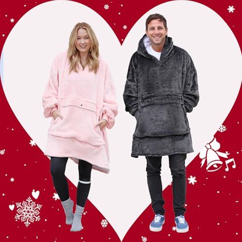 Image of Catalonia Oversized Hoodie Blanket Sweatshirt, Comfortable Sherpa Giant Pullover with Large Front Pocket for Adults Men Women Teenagers Wife Girlfriend