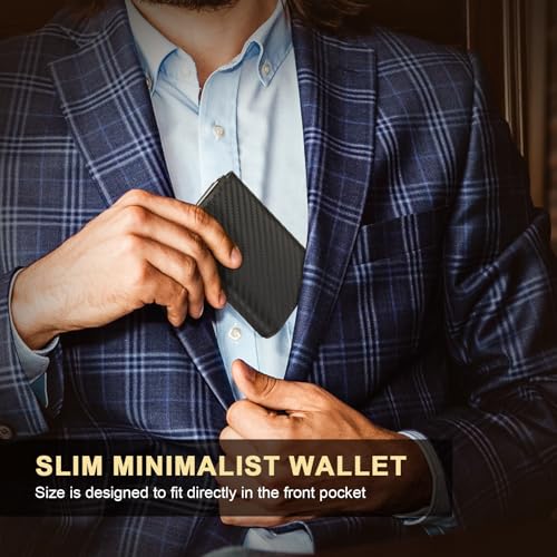 Wallet, Minimalist Wallet for Men, Smart Wallet for Men, Aluminum Pop up Wallet, RFID Blocking, Genuine Leather, Slim, 10-15 Card Capacity | ID Window | Cash Slot3