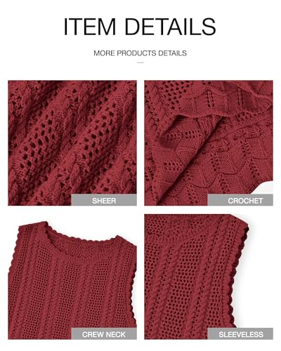 Image of KIRUNDO Beach Vacation Clothes for Women Spring Summer Crochet Sweater Vest Tank Tops Cover Ups Resort Cruise Outfits 2026