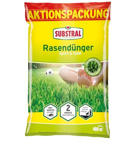 Substral Premium Rasendünger Sport & Spiel - Langzeitwirkung für 400 m², 10 kg, Kräftiges Grün