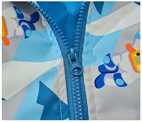 Boys Waterproof Fleece Jacket Windproof Coat Kids Outdoor Lightweight Hiking Skiing Hood Jacket3
