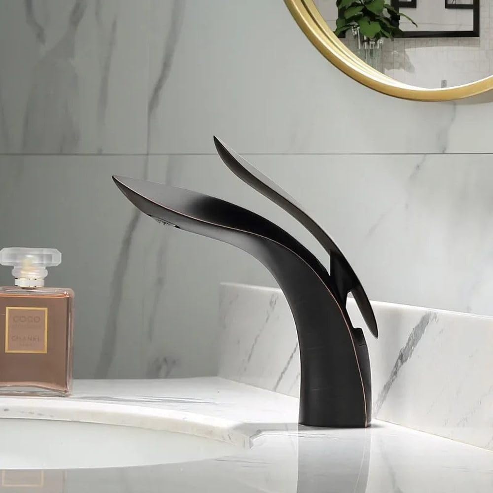 Robinet de lavabo en laiton massif eau chaude et froide mitigeur de salle de bain monotrou SLT120G