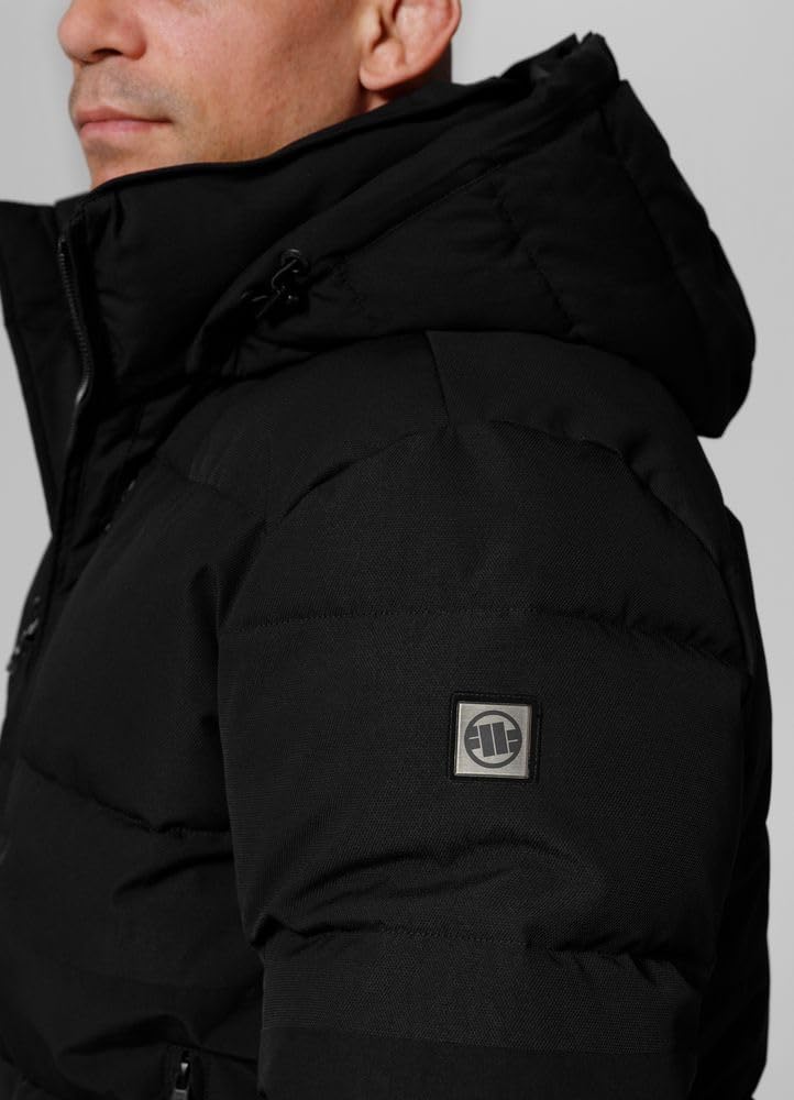 PITBULL Herren Stepp-Winterjacke mit abnehmbarer Kapuze Männliche Winter Jacke mit Kapuze Patton Rip-Stop Gewebe Winterjacke