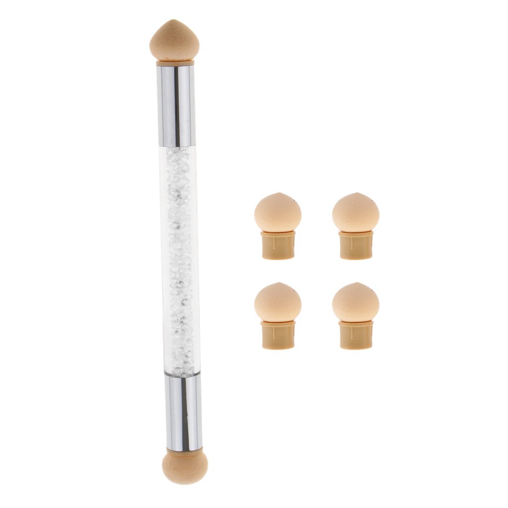Nail Art Sponge Brush Painting Dotting Gradient Shading UV Gel Pen Dual Head