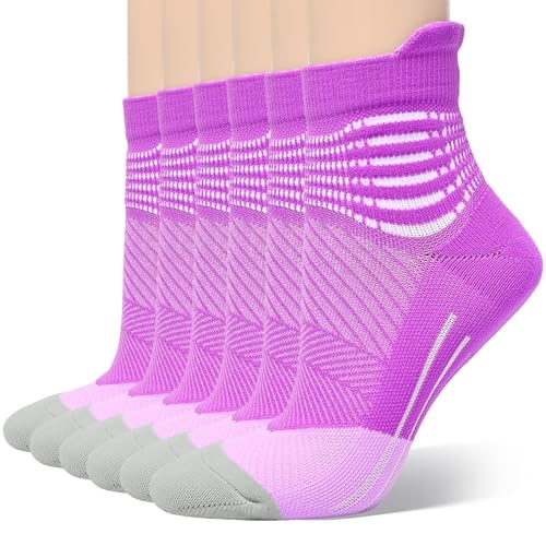 Image of IRAMY Compression Ankle Support Socks Women Wicking Cushioned Athletic Plantar Fasciitis Relief 3 /4 /6 Pairs