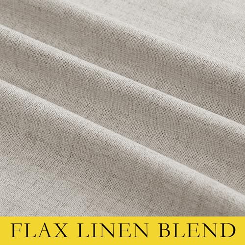 NICETOWN Brich Vintage Open Linen Weave Flax Thermal Curtains, 100% Blackout Curtains 90" Long for Dining Room, Soundproof Window Treatment Drapes for Home Cinema, 52" Wide Per Panel, Set of 2 - image 8