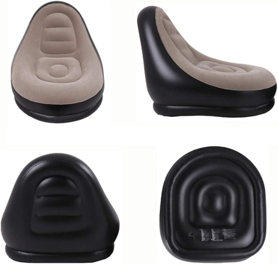 FLIPXEN Home & Garden Inflatable Deluxe Lounge Lounger Chair with Ottoman Foot Stool Seat Relax Couch - Brown 3