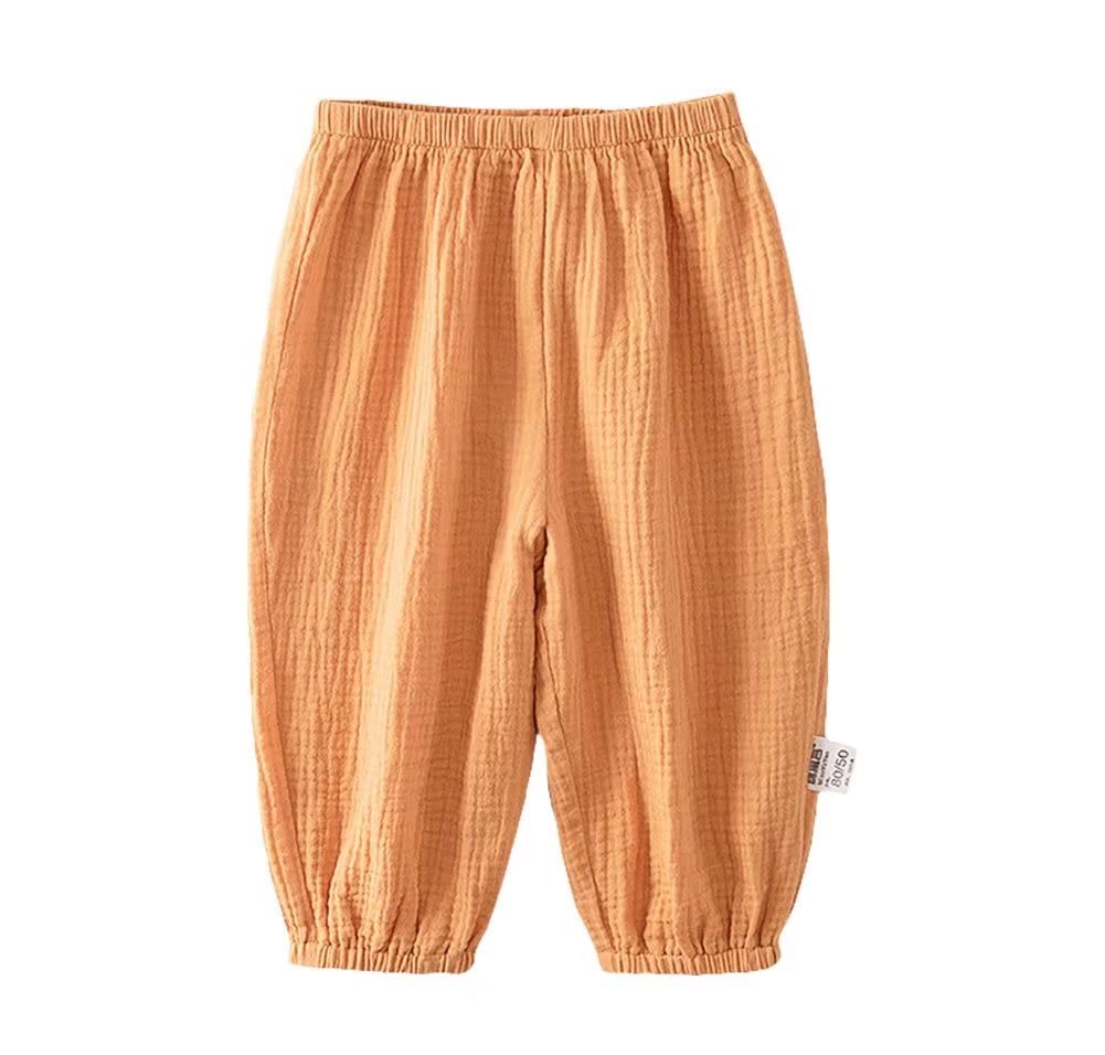 Pantaloni lunghi leggeri antizanzare, in cotone, per bambini, estivi, confezione da 2