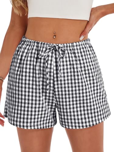 GKBK Women Boxer Shorts Gingham Pajama 2026 Casual Summer Lounge Sleep Plaid Pj Shorts Y2K Beach Bottoms - image 4