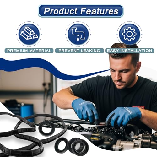 Image of VS50741R Engine Valve Cover Gasket Set Compatible with 1.8L 2006-2015 Honda Civic, 2016-2017 Honda HR-V 1.8L, 2013-2015 Acura ILX 2.0L, 2007 2008 2009 2010 2011 2012 2014 VS50563 VS 50741 R