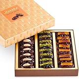 Jomara デーツ ナッツ&ドライフルーツサンド 3種 (ローストアーモンド、ピスタチオ、オレンジピール詰めデーツ) プレミアムフィルドデーツ ギフト 365g Dates 非遺伝子組換え スーパーフード ドライフルーツ お菓子