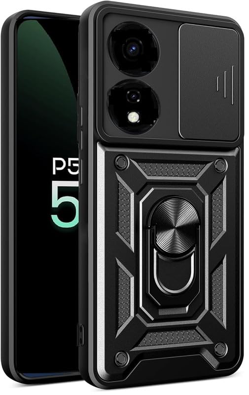 SkyTree itel P55 5G, Robotic Sliding Camera Window Shock Proof Thunder Case, Dual Layer Hybrid Armor Back Cover Case with Kickstand for itel P55 5G - Black (B0D6KQ4XPR) Amazon Price History, Amazon Price Tracker