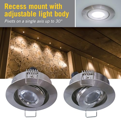 Image of Armacost Lighting Swivel Recessed LED Light, Warm White Light (2700K), Matte White Finish 212318