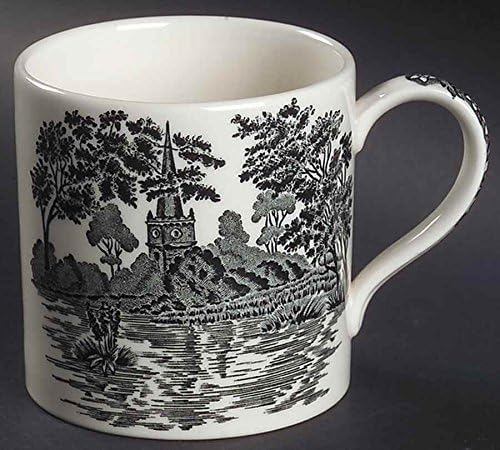 Wedgwood Romantic England Queen's Ware Black Holy Trinity Church Coffee Mug