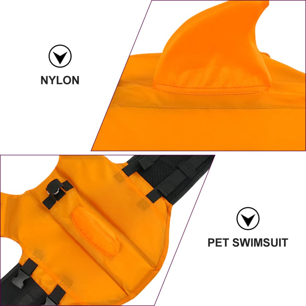 balacoo Inflatable Costumes Jackets Dog Lifesaver Pet Floatation Vest Adjustable Swimsuit with Handle for Swimming Boating and Kayaking (S) Inflatable Costume