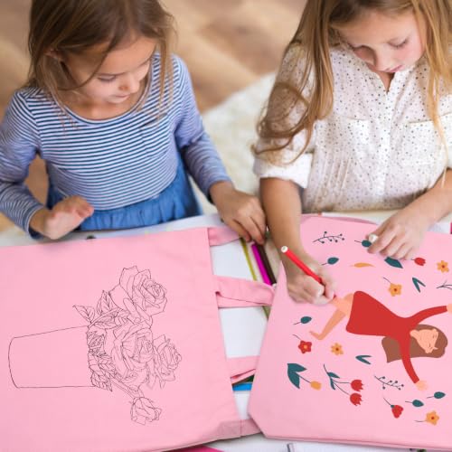 Image of Lily queen Natural Canvas Tote Bag for Crafting Reusable Grocery Shoulder Bags 2pcs