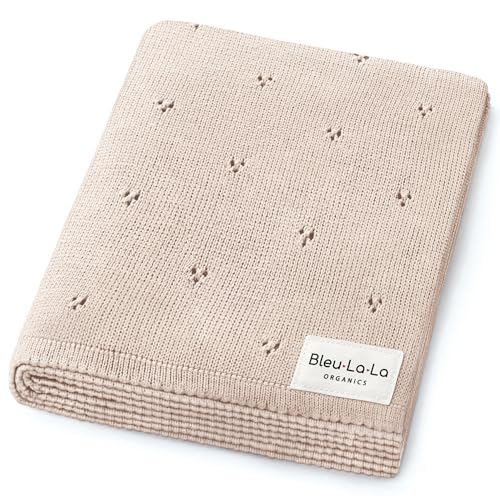 Bleu La La Organic Cotton Pointelle Blanket