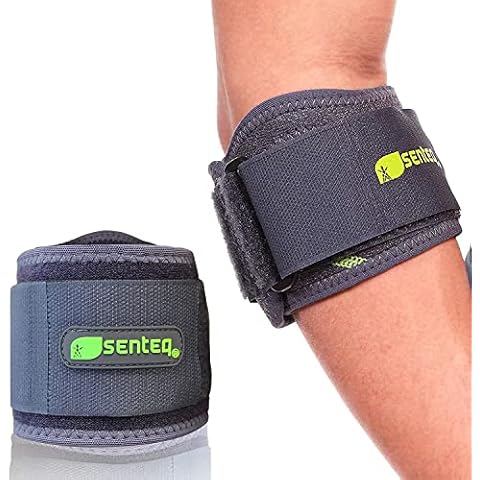 SENTEQ Elbow Brace Support Strap - Forearm Compression Sleeve, Tennis Elbow Brace for Men and Women, Fit Wrap Band for Weightlifting, Tennis, Golf Pressure Relief & Sports Injury Recovery, 1ct, 1-Pack Cover