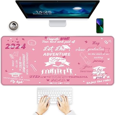 Graduation Gifts Large Gaming Mouse Pad for Her/Him High School/College/PhD/Masters Degree Graduation Gift for Home Office Gaming Work Mouse pad (Graduation-2, 31.5x15.7 x0.11 in) Cover