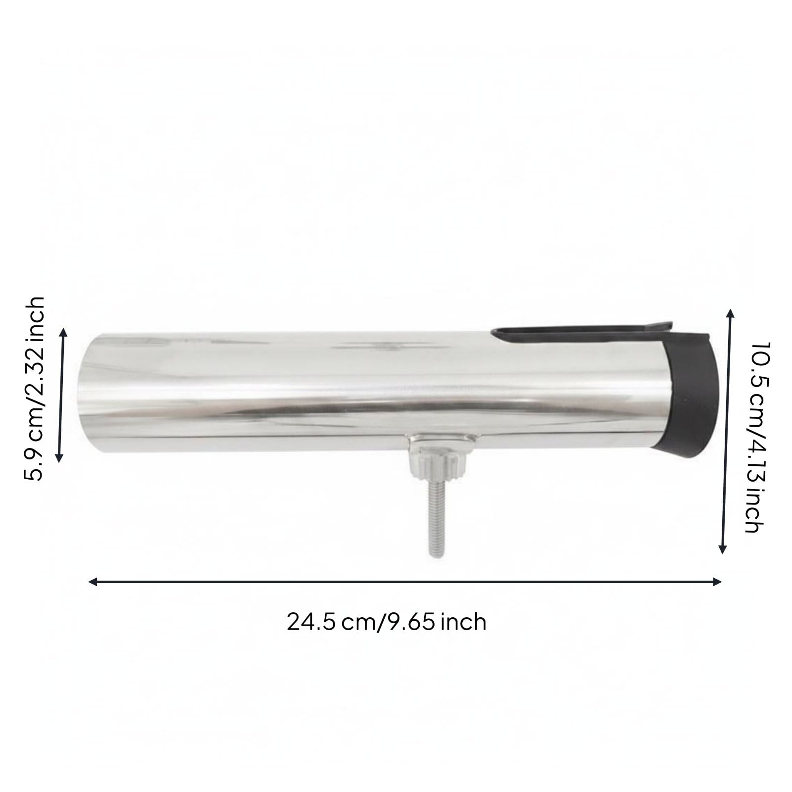 Portacanna da Barca in Acciaio 304 Regolabile Portacanne Supporto Staffa Clamp Blocco 360 Gradi con Rivestimento Interno Protettivo E Serraggio 13-27 , Moderno, Funzionale
