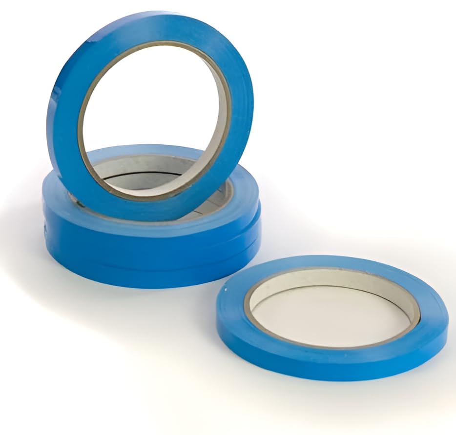 indigo® 9 mm Blue Vinyl Butcher Tape – 6 Rolls Heavy‑Duty Self‑Adhesive Sealing Tape for Meat, Fruit, Veg, Sweets & Food Bags — image 1