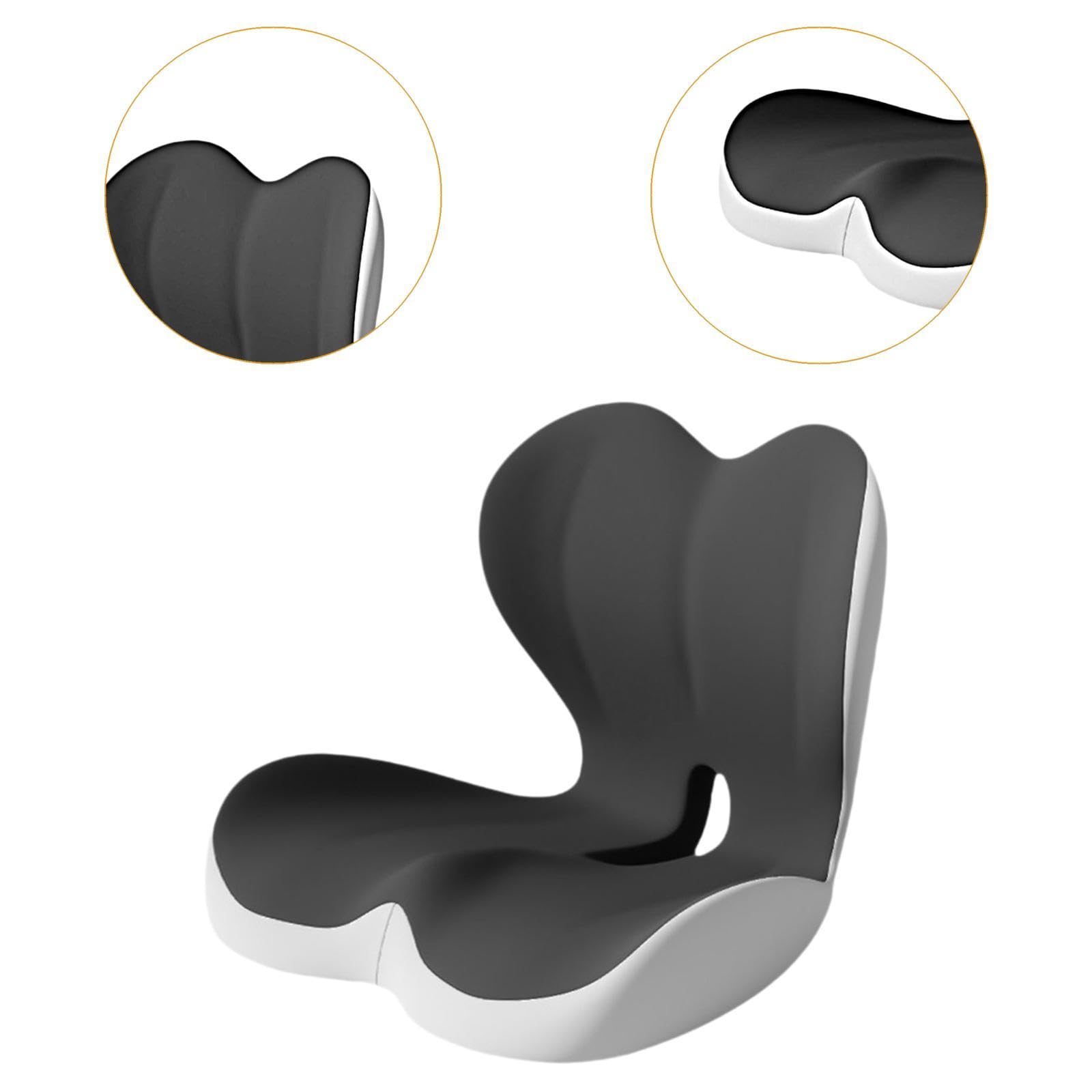 Cuscino per Sedile Ortopedico Con Fondo Antiscivolo E Una Fodera Rimovibile, Cuscino Ergonomico per Supporto Lombare E Coccige in Schiuma a Memoria Di Forma Adatto per Ufficio E Auto, Grigio