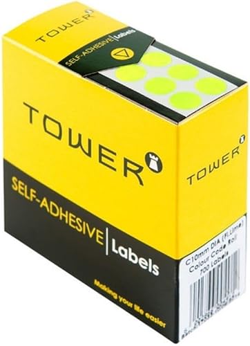 Tower C10 Self-Adhesive Colour Code 700 Labels, Neon Lime