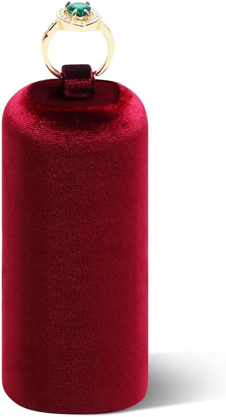 Velvet Jewelry Display Holder, Ring Earring Stand for Jewelry Store Counter Display, 3 Sizes (Red, Ring Stand-M)