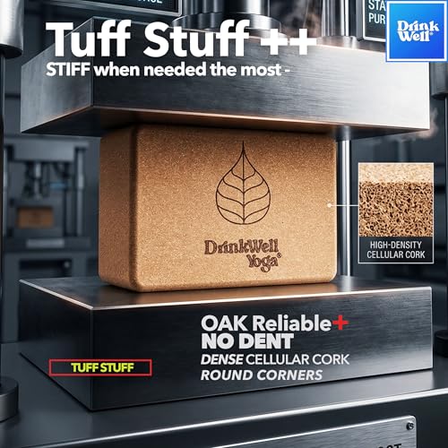 Image of Drinkwell Cork Fitness Large Block - Non-Slip Grip, High‑Density for hot yoga & Sweathy Sessions Exercise Brick 8x15x24 cm | Eco‑Friendly, Odor‑Resistant Natural Cork Brick for Bignners & Pros, Pilates & Home Workout for Men & Women (Big Tree Yoga Cork Block, 10X15X24 CM / Large)