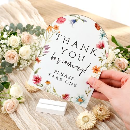 Image of Vercraft 6 Pcs Wildflower Wedding Wood Table Decorations