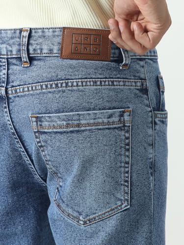 Image of Urbano Fashion Men's Slim Fit Washed Denim Jeans Stretchable
