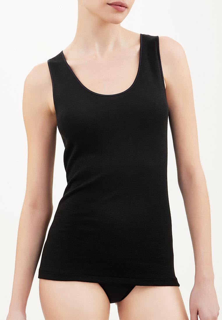 RAGNO 3 Canottiera Donna Spalla Larga 72452 Lana Cotone Bianco TG. 7
