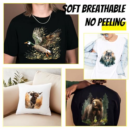 Superdente 4 unidades temáticas de caza transferencia textil termoadhesiva bosque lobo oso pegatinas de transferencia de calor perro pato transferencias termoadhesivas decoración apliques
