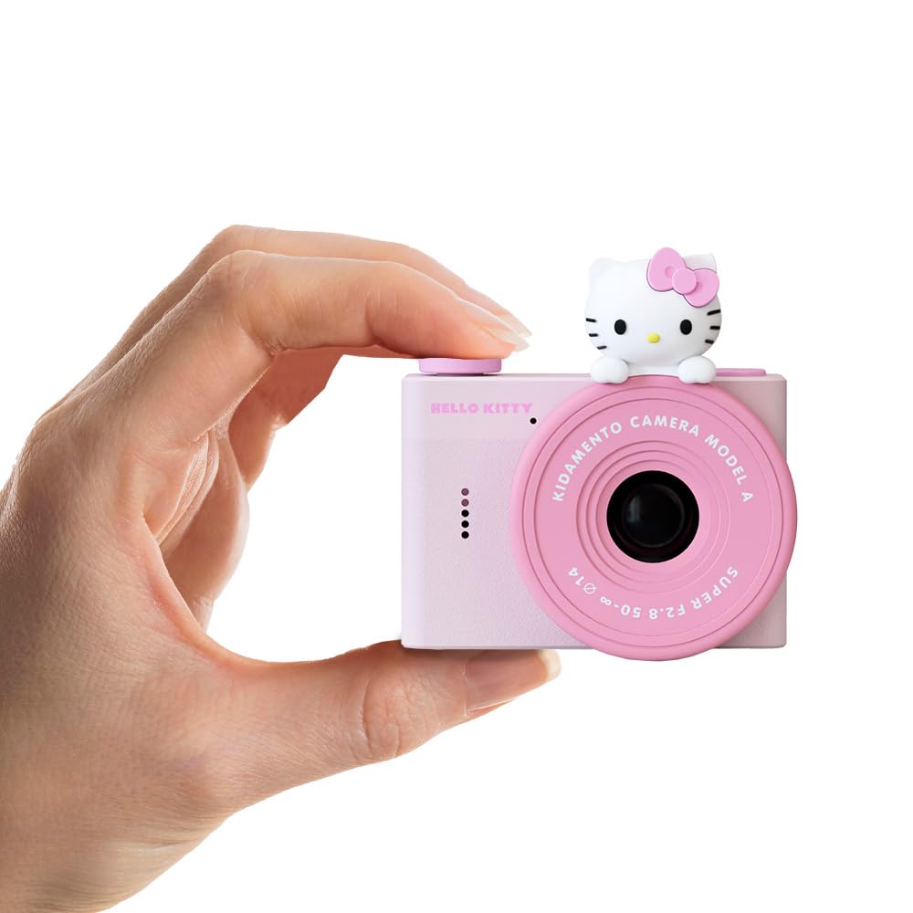 Kidamento Hello Kitty Mini Kids Digital Camera & Video Camcorder, 32GB Memory Card, USB-C, Adjustable Soft Strap Lanyard, Scavenger Hunt Momento Book - Model A Hello Kitty