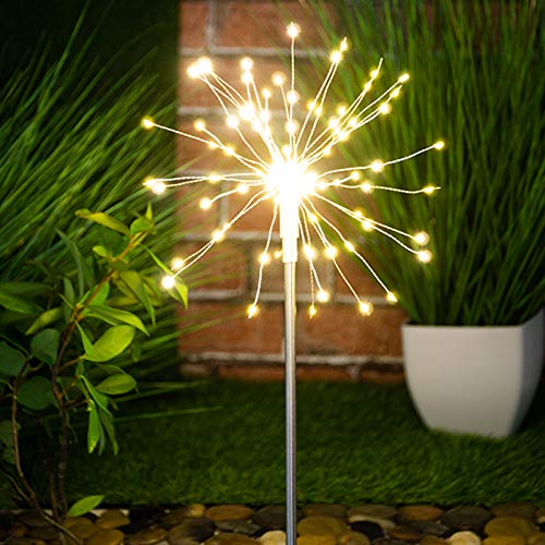Preisvergleich Produktbild GloBrite, solarbetriebene Außenleuchte mit 120 LEDs, Starburst-Feuerwerk-Look, Warmweiß
